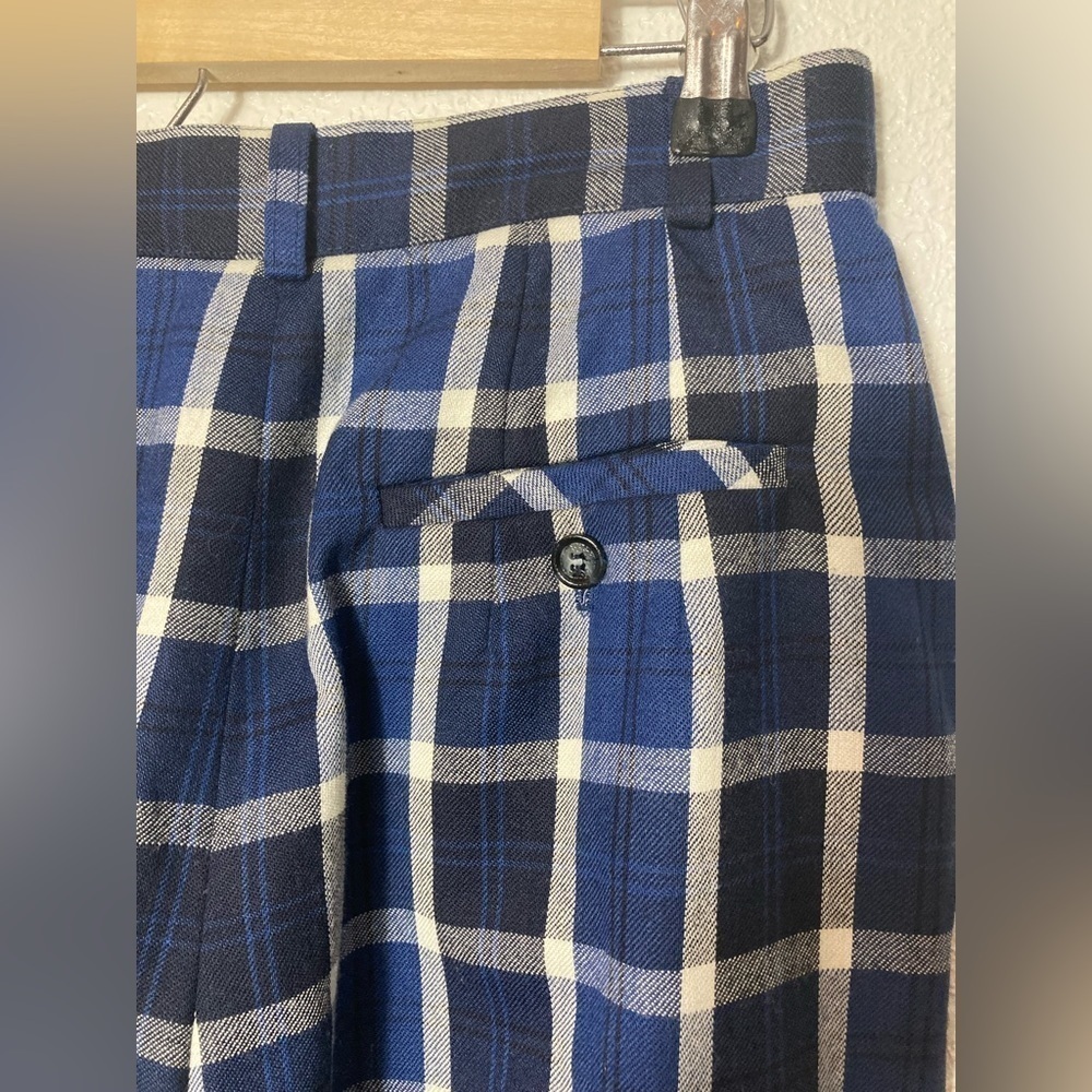 Vintage Talbots blue plaid 100% worsted wool short pants size 10 - Picture 4 of 8